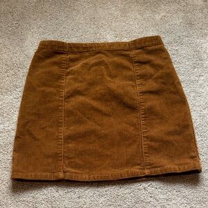 Brown Corduroy Mini Skirt